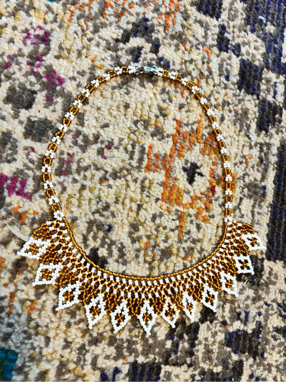 Hand beaded collar necklace